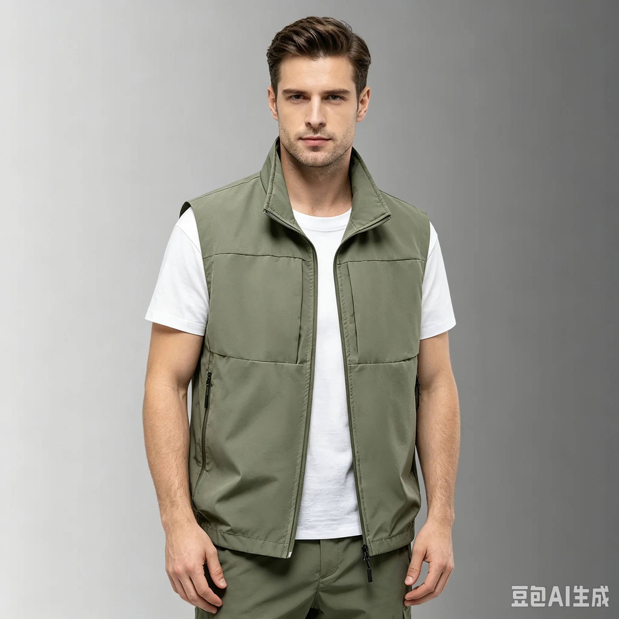 Thin Stand Collar Men Vest Jacket Spring Autumn Solid Breathable Outdoor Sleeveless Waistcoat Casual Daily Outer Top