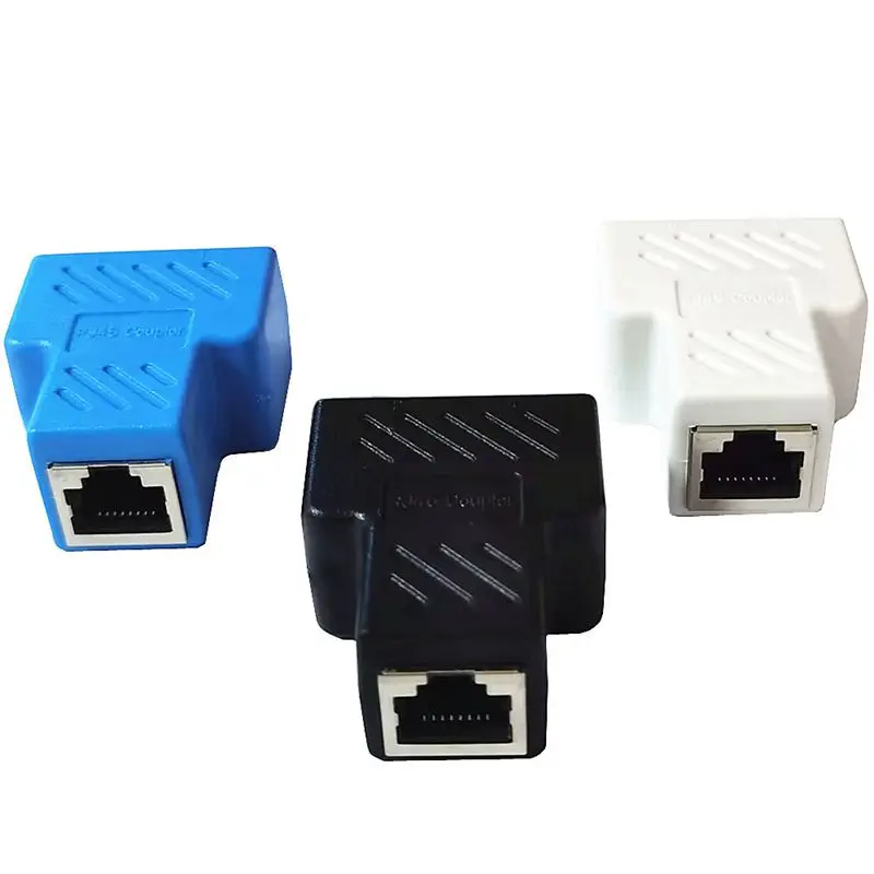 Divisor de Cable de red RJ45, 1 par, conector 1/2, 1 hembra a 2 hembra, adaptador RJ45, acceso simultáneo a Internet, banda ancha IPTV