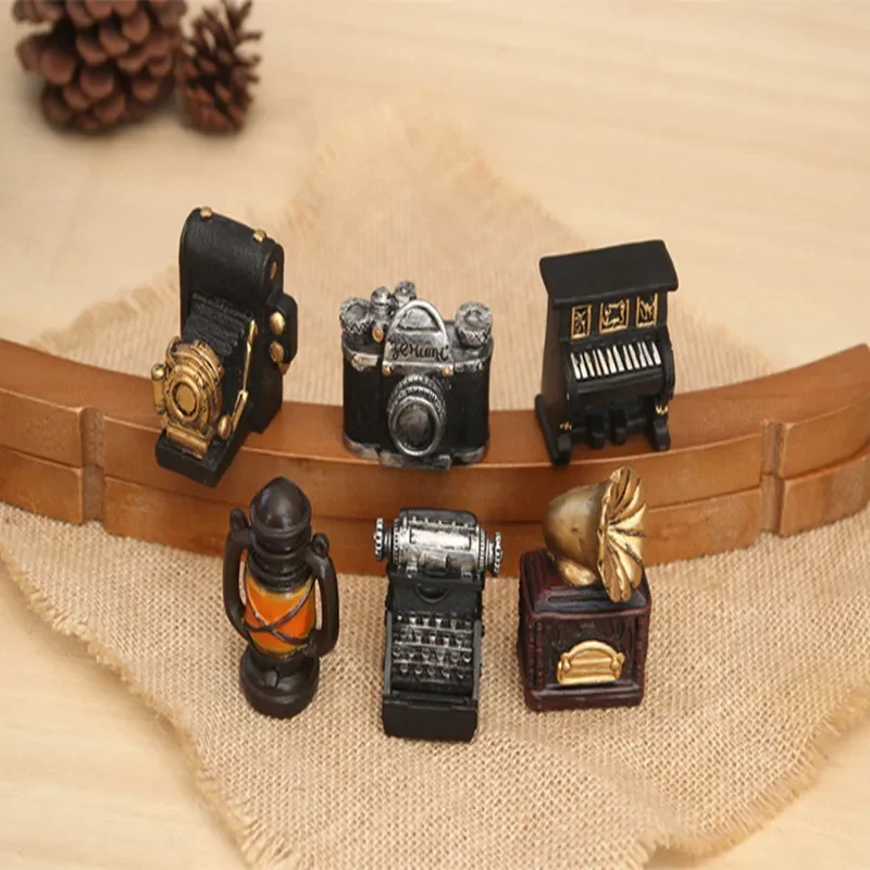 Retro Photography Props Resin Decorations Baby Shoot Accessories Mini Phonograph Piano Camera Newborn Photo Background Ornament