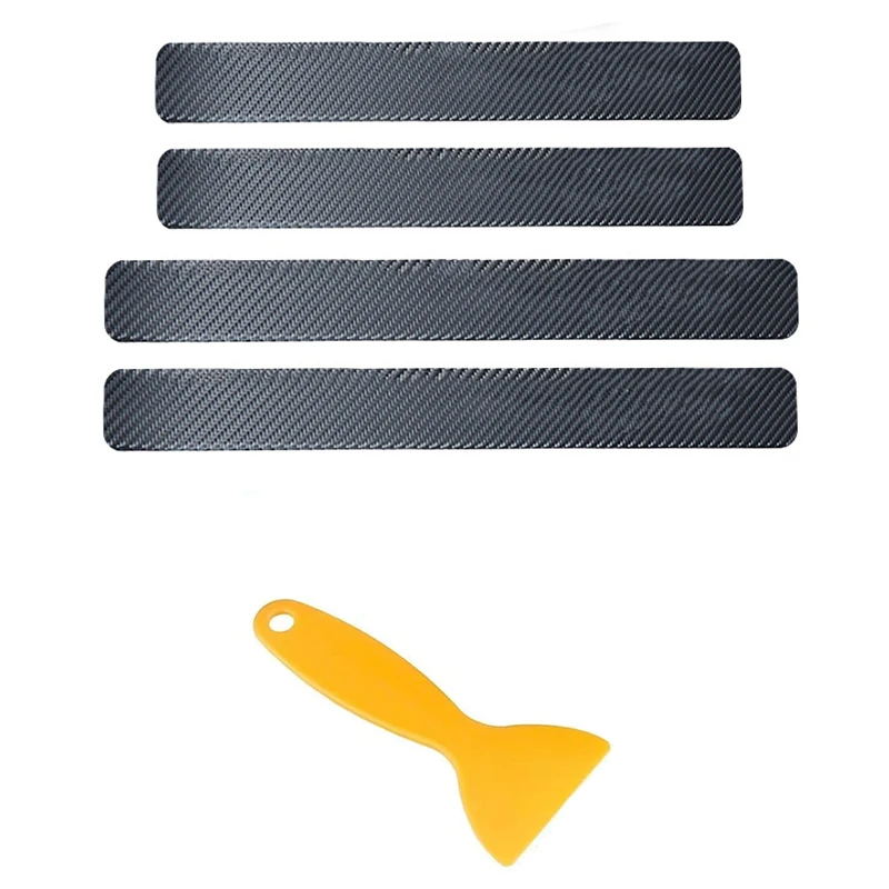 4PCS 60x6.8cm Car Door Sill Anti kick Stickers Scuff Anti Scratch Carbon Fiber Auto Door Sticker Car Accessories Small scraper
