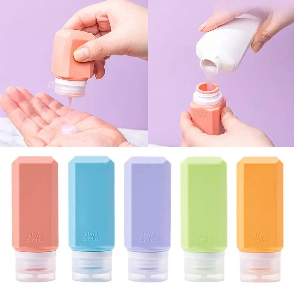 Squeeze Silicone Refillable Bottles Large Capacity 60/90ML Shampoo Sub-Bottling Visible Design Lotion Container Travel