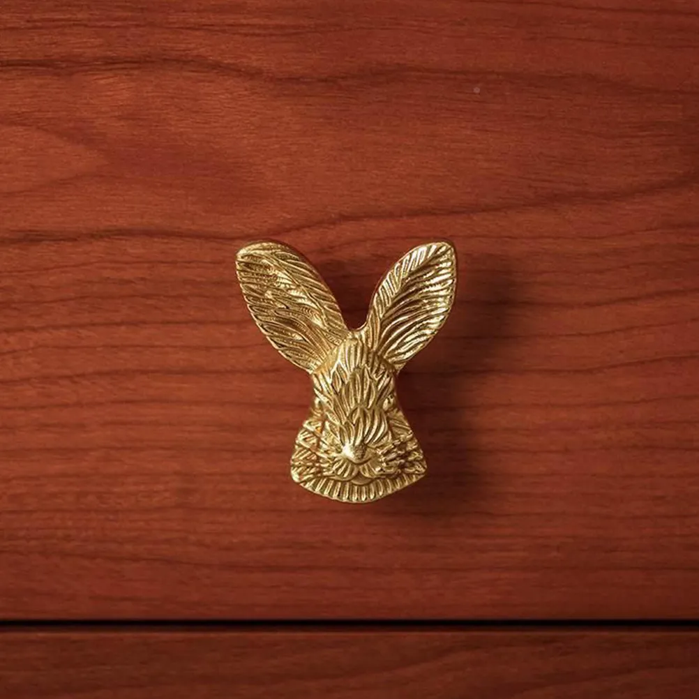 

2 шт. очаровательных латунных ручек-кроликов для шкафов и ящиков, для кухонной мебели, комодов, мебели для ванной комнаты, декоративные элементы