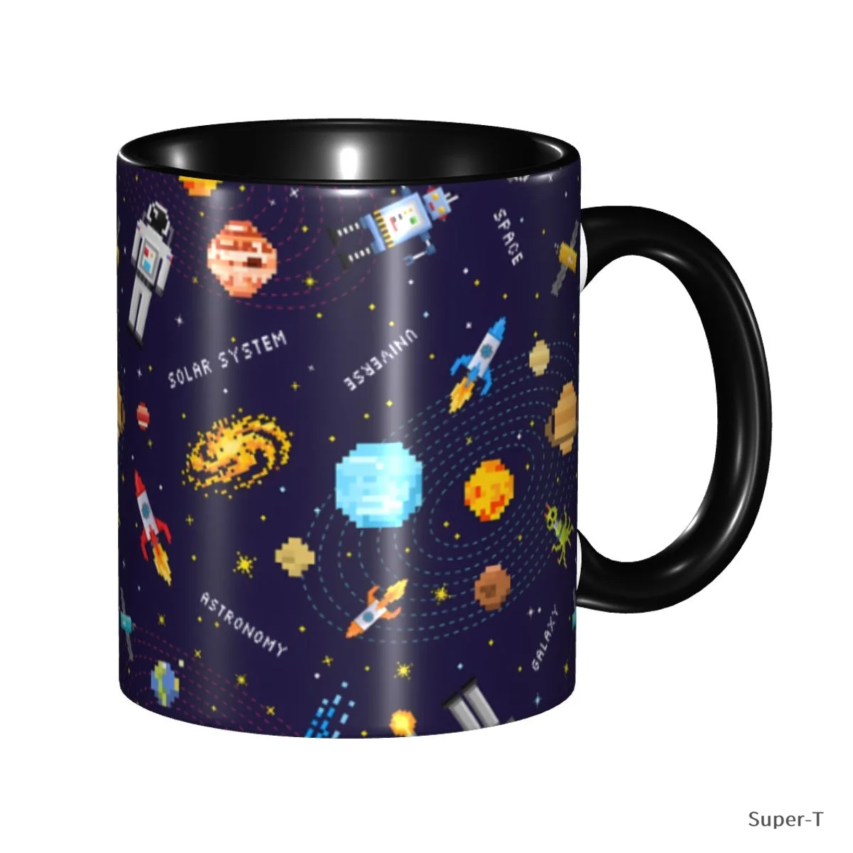 Alien Spaceman Creative Ceramic Coffee Mug Landscape Tea Milk Cup Home Office Gift Mugs 330ml