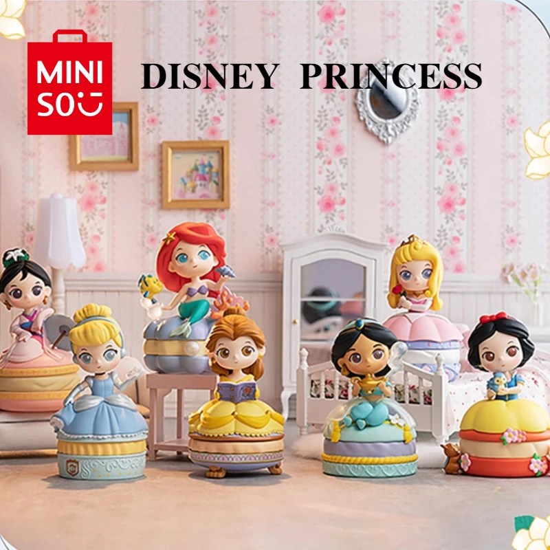 

Подлинный MINISO Disney Макарон Белль принцесса глухая коробка Ariel коробка для хранения настольное украшение мультяшное милое украшение девочка игрушка подарок