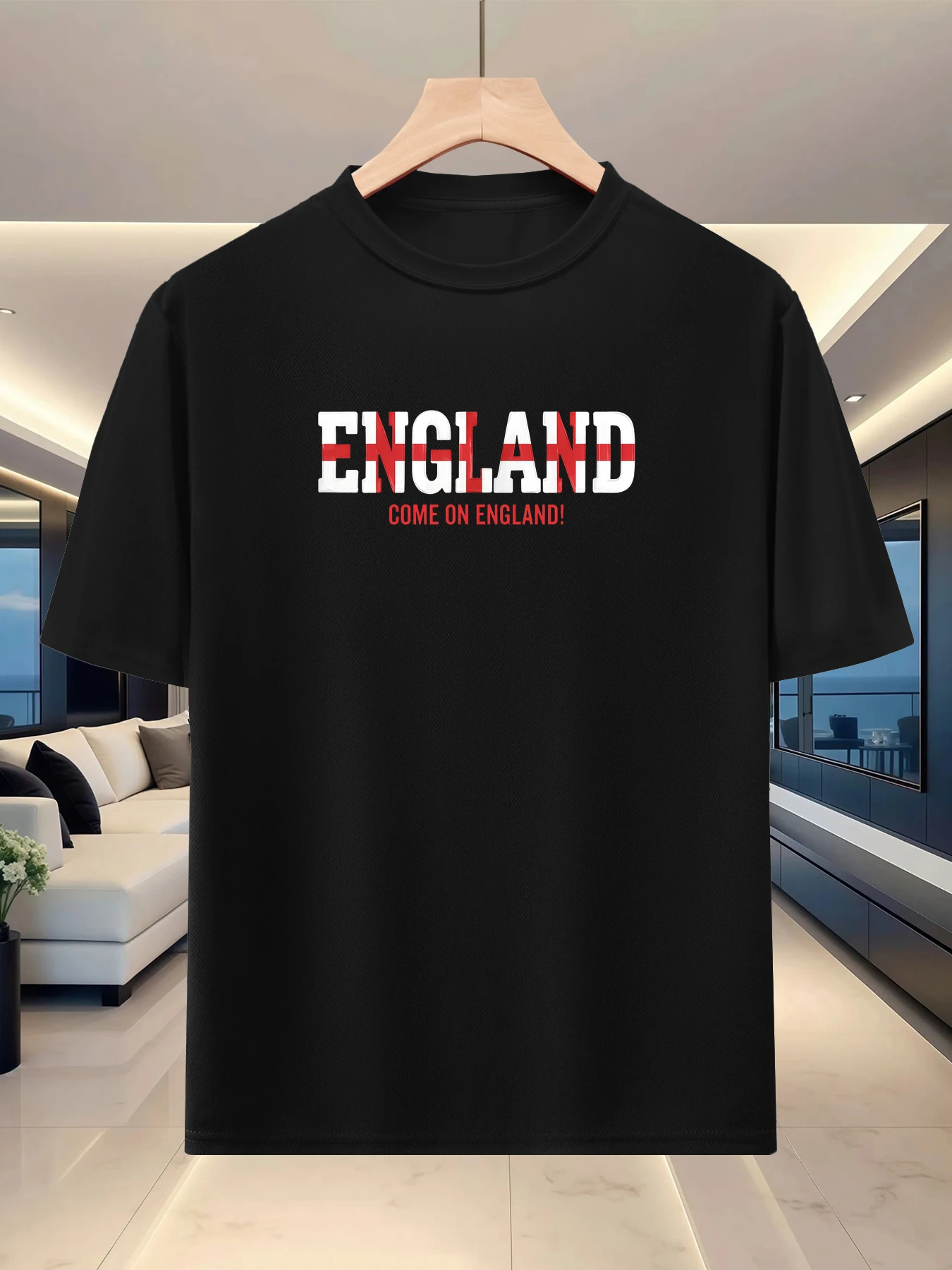 Men's Summer Round-neck Short-Sleeve Casual Sportswear National English Theme Series Printed T-Shirt - England