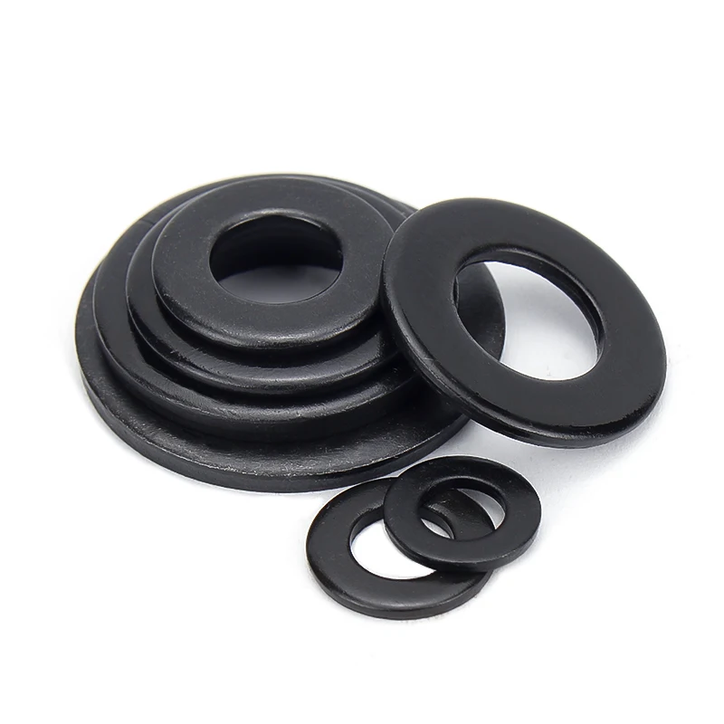 

5/50pcs M2 M2.5 M3 M4 M5 M6 M8 M10 M12 M14 M16 M20 M22 M24 GB97 DIN125 Black Grade 8.8 Carbon Steel Flat Washer Plain Gasket Pad