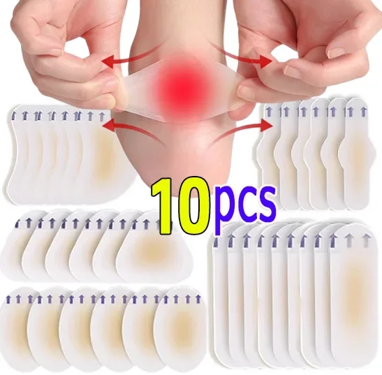 10Pieces New Blister Plasters Invisible Hydrocolloid Gel Blister Bandages Blister Cushion Pad for Heel Foot Toe and Guard Skin