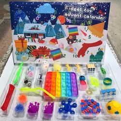 Anti-Stress Fidget Toys para o Natal, Calendário do Advento, Caixa de Presente Surpresa, Presentes Novidade, 2023, 24Pcs