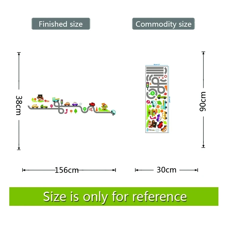Desenhos animados carros estrada trilha adesivos de parede para crianças quartos adesivos de parede crianças sala de jogos quarto decoração da arte