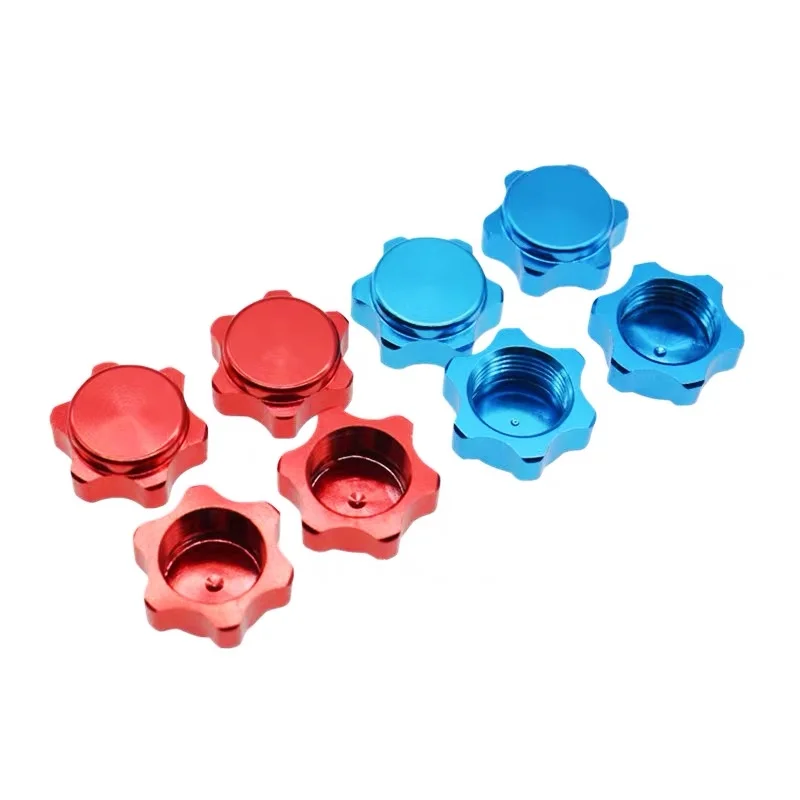 4PCS Wheel Hub Anti-Dust Cover 17mm Aluminium Hex Adapter Nut For 1/8 RC Model Car Truck HSP Axial HPI Traxxas Upgrade Parts