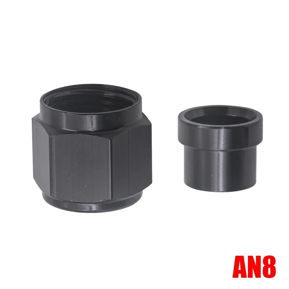 AN4 AN6 AN8 AN10 AN12 Aluminum Nut Sleeve Connector Tube Fitting Kit For Automotive Installation 37Degree Flare- For Secure Seal