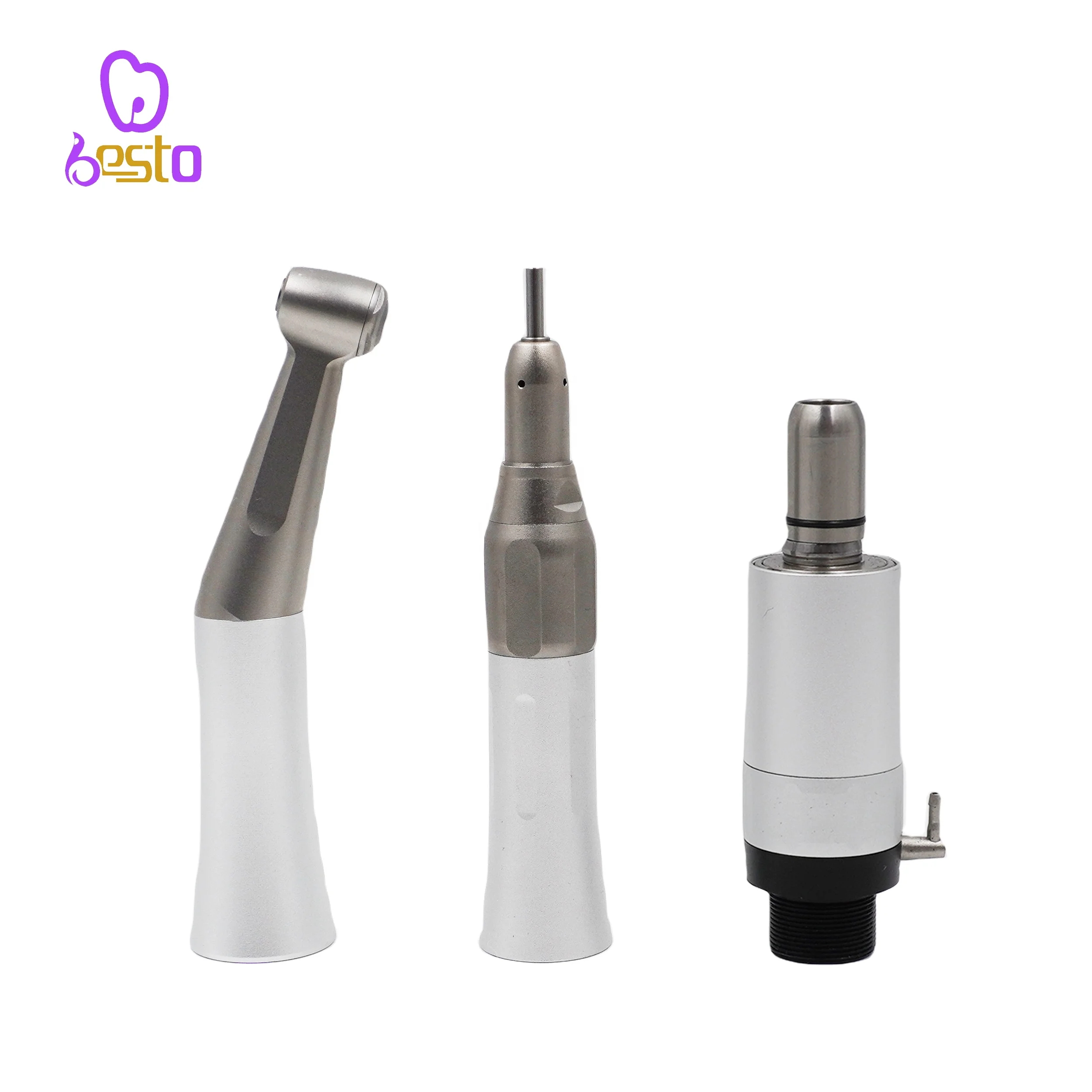 

den tal Push Button Low Speed Handpiece Kit Dentist Contra Angle Air Motor den tistry Supplies