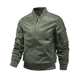 Chaqueta Bomber de Color liso para Hombre, chaqueta de béisbol de Aviador a la moda, prendas de vestir exteriores, primavera y otoño, S-5XL