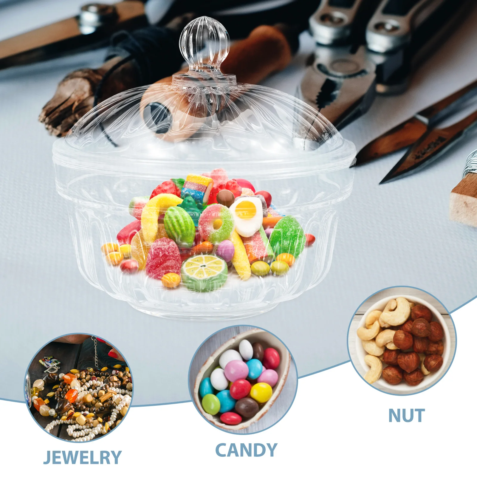 

Decorative Present Box Clear Candy Storage Jar Special Shape Party Favors Container Ideal for Chocolate Jewelry Travel Souvenirs