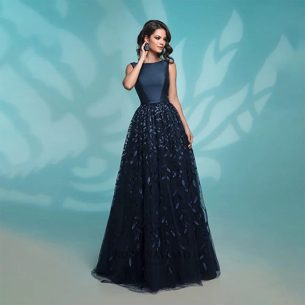 

Fashion New Dark Nary O-Neck Cap Sleeve Party Prom Sequin Dress Floor-Length Evening Long Gowns