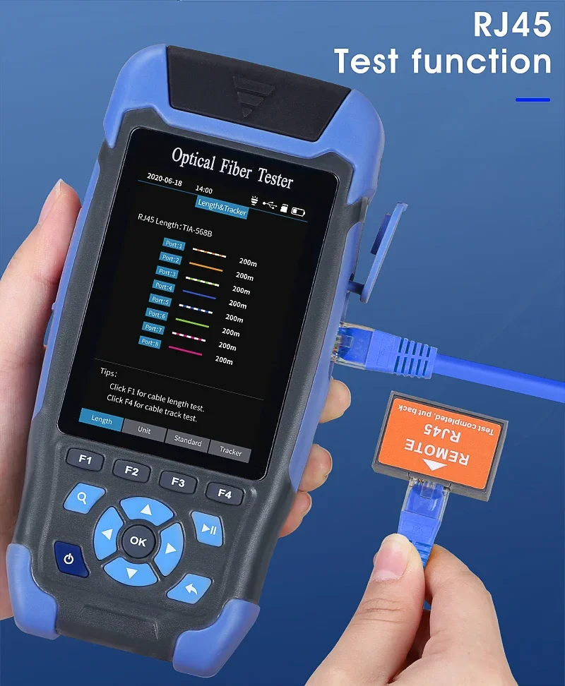 AUA900D mini pro OTDR Reflectometer 9 functions in 1 device OPM OLS VFL Event Map RJ45 Ethernet Cable Sequence Distance Tracker