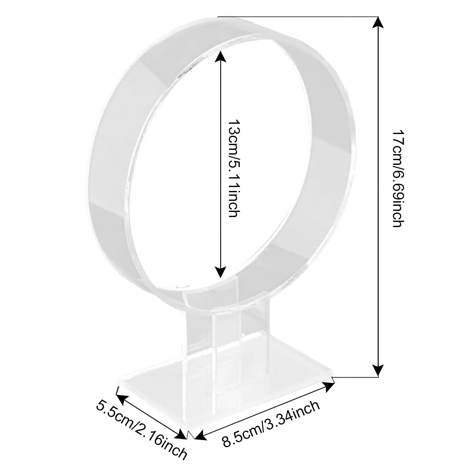 2Pcs Headband Display Stand Acrylic Hair Hoop Holder Storage Rack for Retail