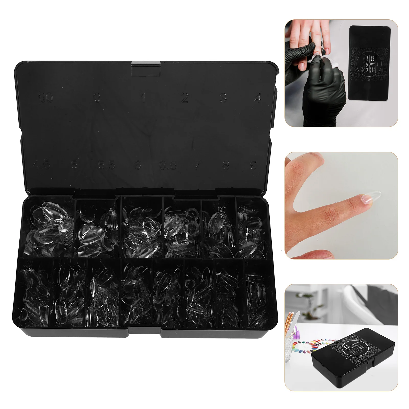 600 pçs dicas de unhas transparentes unhas falsas imprensa clara em forma de amêndoa gel acrílico cobertura completa extensões artificiais