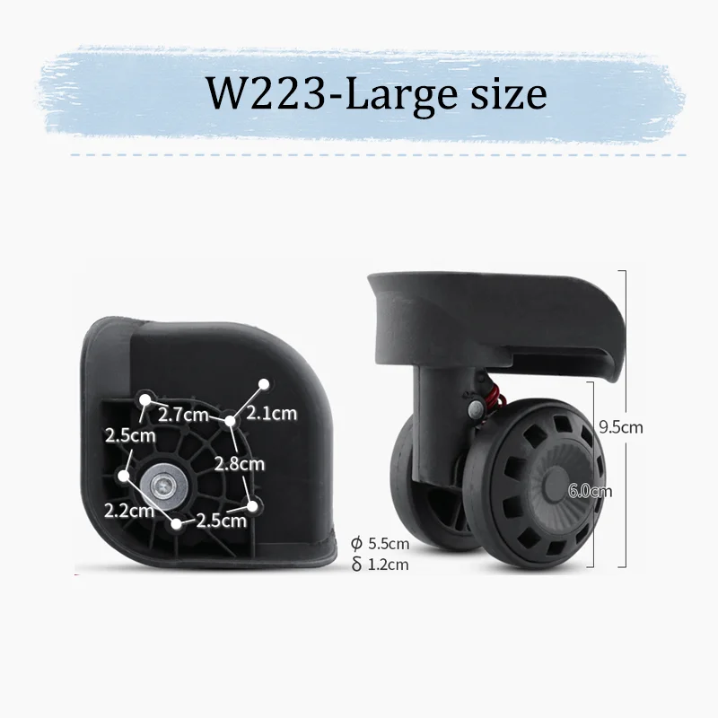 For W-223 Luggage Wheel Accessories 360-Degree Rotating Luggage Non-Slip Material Impact-Resistant and Wear-Resistant