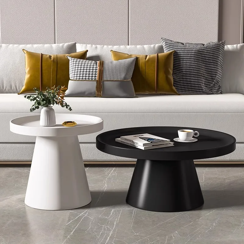 Trendy Unique Coffee Table Living Room European Round Coffee Table Storage Minimalist Table Basse Luxe Furniture Supplies