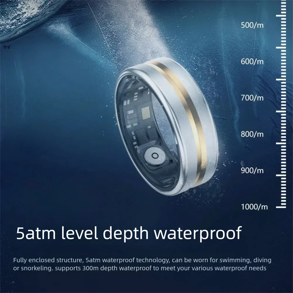 

smart ring heart rate blood oxygen sleep charging compartment page turning photo smart ring