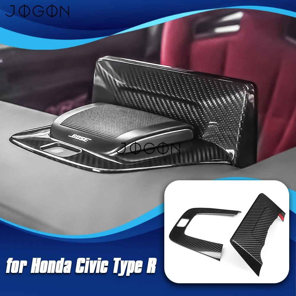 For Honda Civic Type R FL5 2023+ Carbon Fiber Car Interior Center Speaker Panel Display Back Screen Overlay Trim Accessories