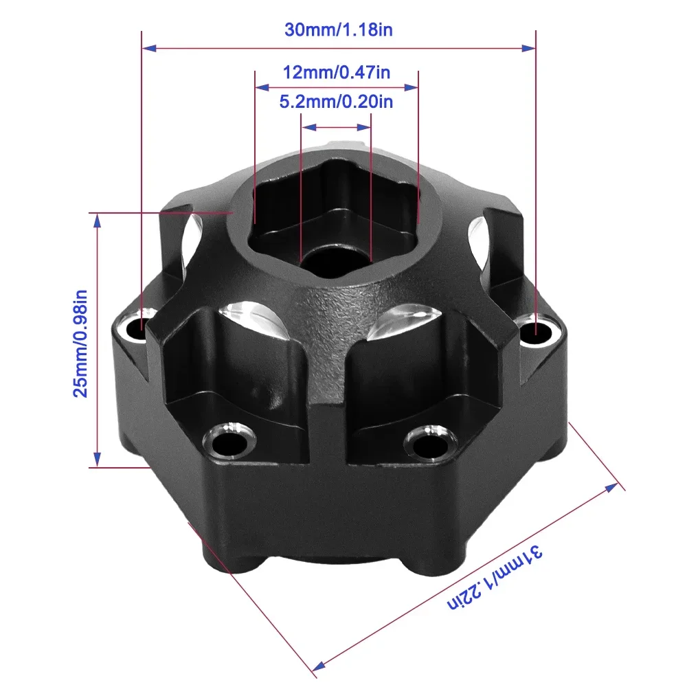 RC Car 4 Pcs Aluminum 6x30 to 12mm Hex Adapter for 1/10 Pro-Line Racing PRO633701 PL28 MX28 Upgrade Parts