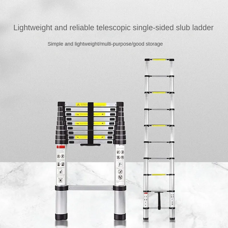 Expansion Ladder Disassembly Stacking Lifting Thickening Household Indoor and Outdoor Decoration Aluminum Alloy Straight Ladder