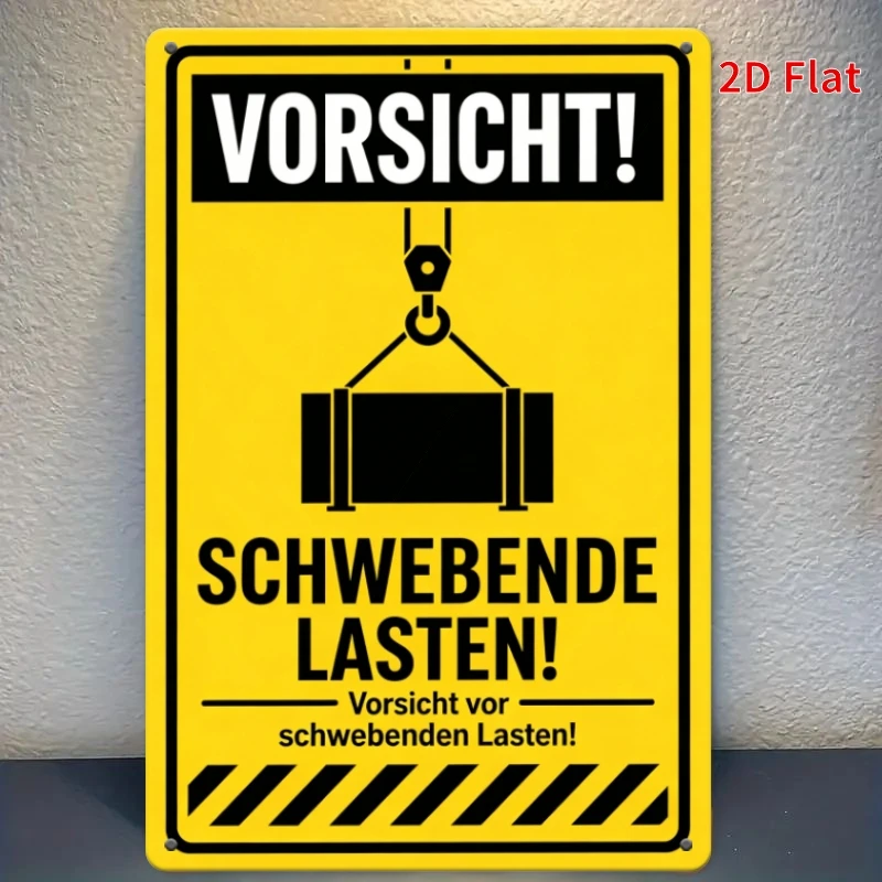 CIFBUY German Warning Aluminum Wall Art Metal Sheet Waterproof Durable for Safety Area Driveway Entrance Yard Home Decor