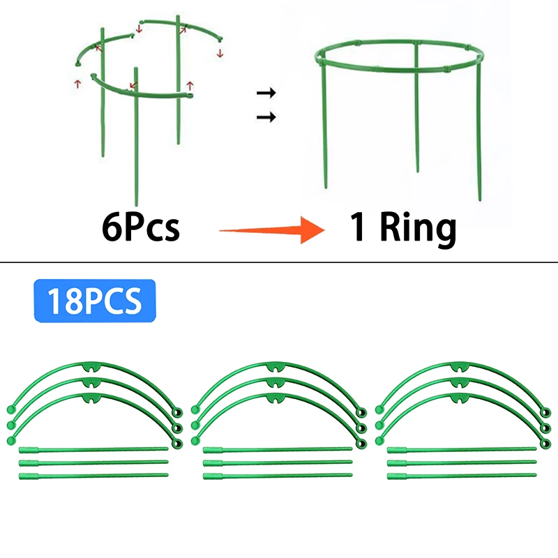 Plant Ondersteuning Stakes Halve Cirkel Trellis voor Potplanten Bonsai Wijnstok Bloem Ondersteuning Vaste Staaf Clips Tuingereedschap 6-36 Stuks