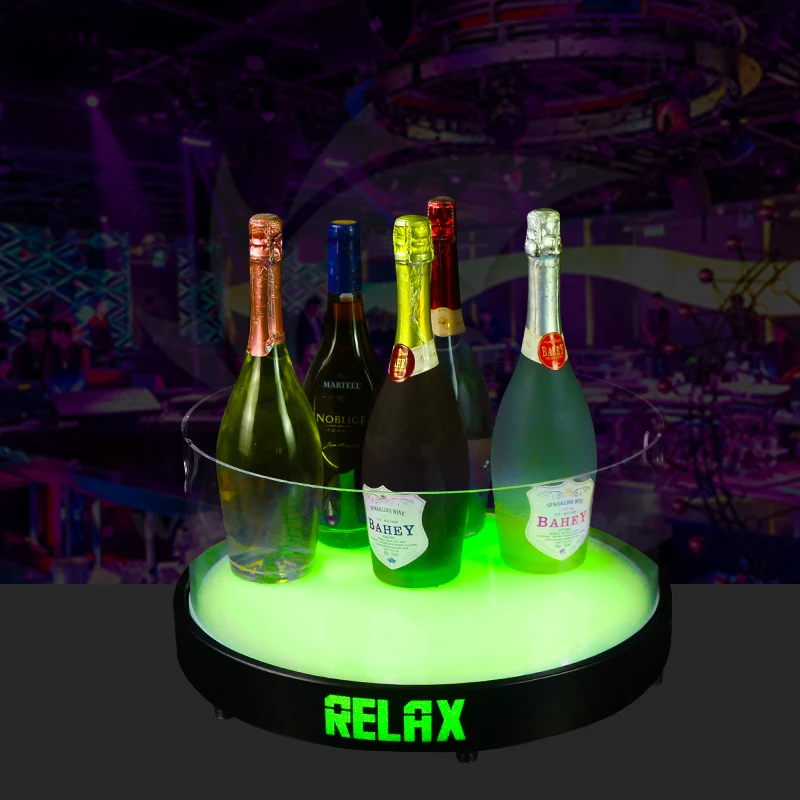 LED Luminous Ice Bucket for Bar KTV Circular Champagne Beer Granule Ice Commercial Use