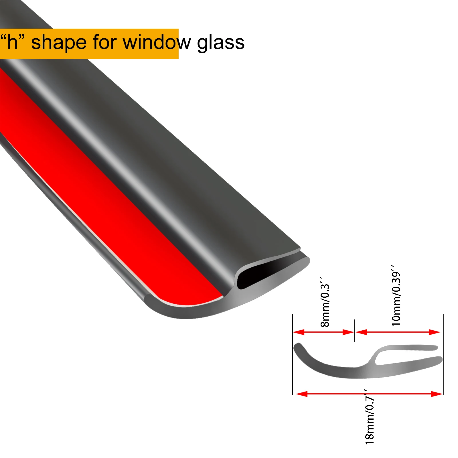 H-Type Car Window Seal Front Windshield Panel Rubber Seals Rear Window Glass Edge Protection Sealing Strips Weatherstrip Trim