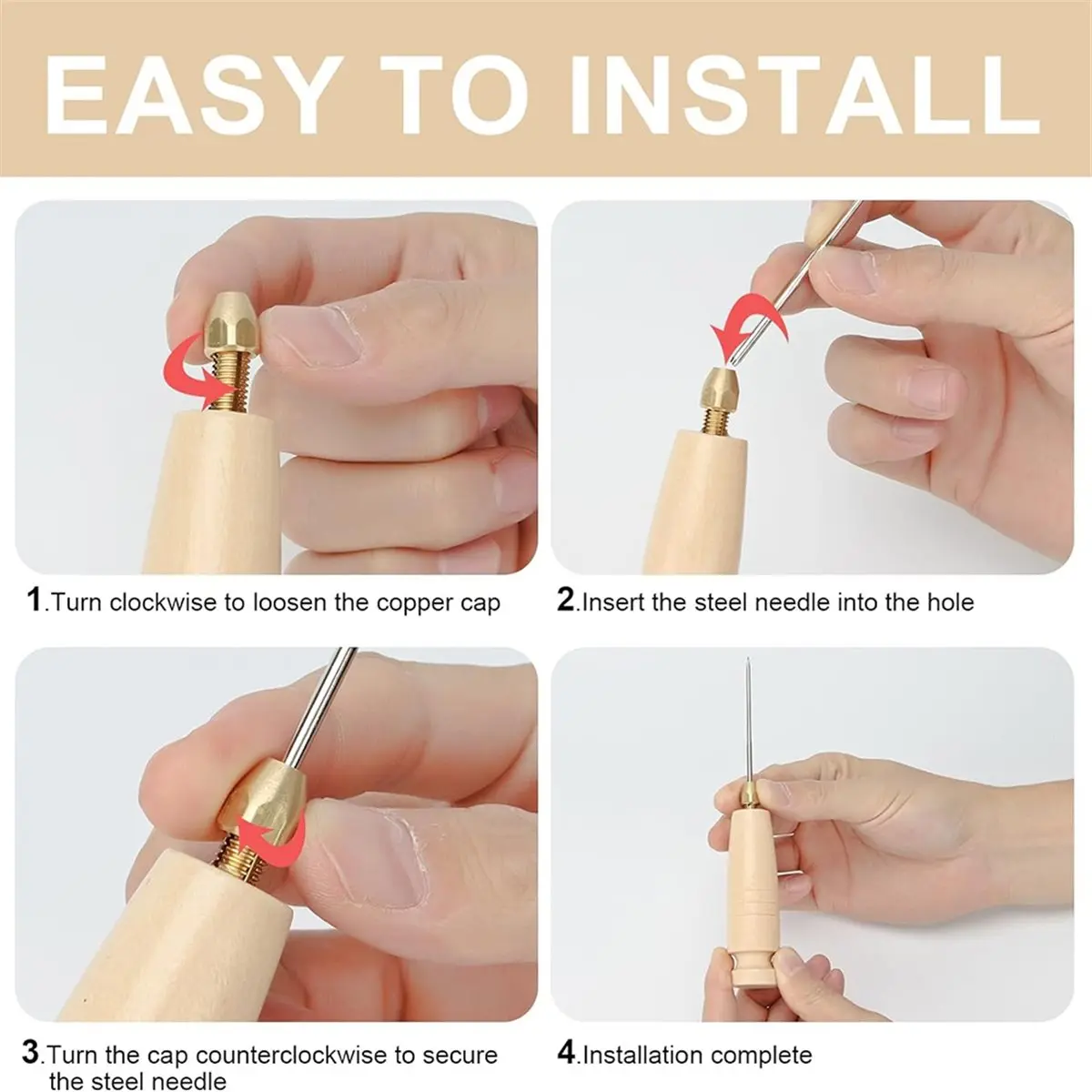 4 Pcs Wooden Sewing Quilting Tools Include Tailor ,Seam Roller,,Seam Rippers for Flattening Fabrics