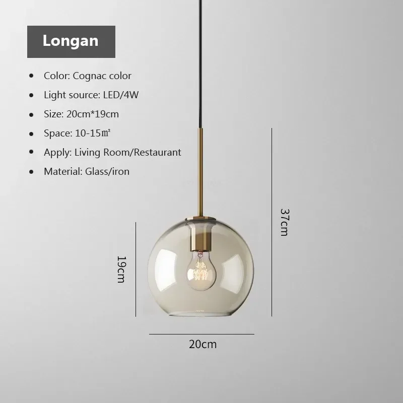 Moderne Hangende Loft Glazen Glans Hanglamp Nordic Industrial Decor Verlichting Armaturen E27/E26 Voor Keuken Restaurant Lamp