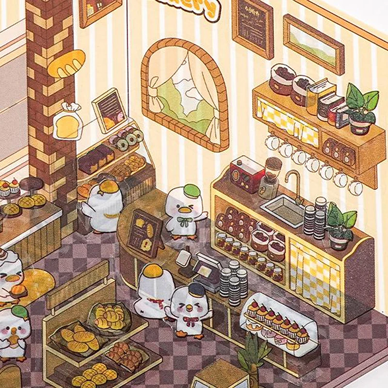 ชุดสติกเกอร์สัตว์เลี้ยง3D กระเป๋าการ์ตูนน่ารักสำหรับตกแต่งฉากแบบ DIY สติกเกอร์กระดาษสมุดภาพวัสดุชุดอุปกรณ์ตกแต่งฉาก