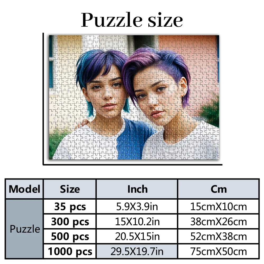 35/300/500pcs  girl Custom Poster Custom DIY Personalised Photo Puzzles Customizable Picture For Children Toy boyfriend G