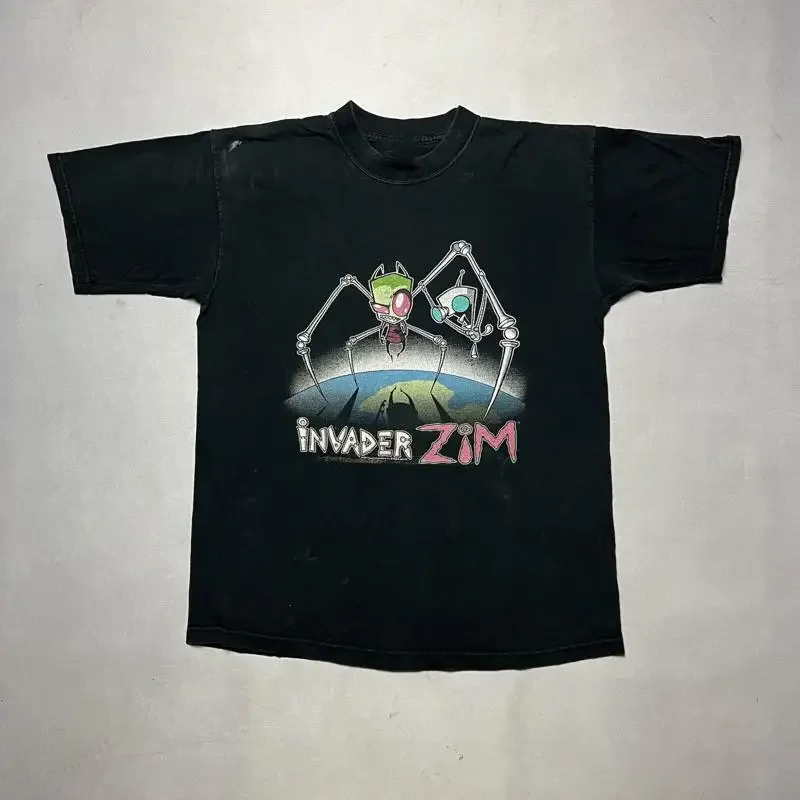 VTG Invader Zim Cartoon T-Shirt 100% Cotton Tee Best Gift All Size 8D463