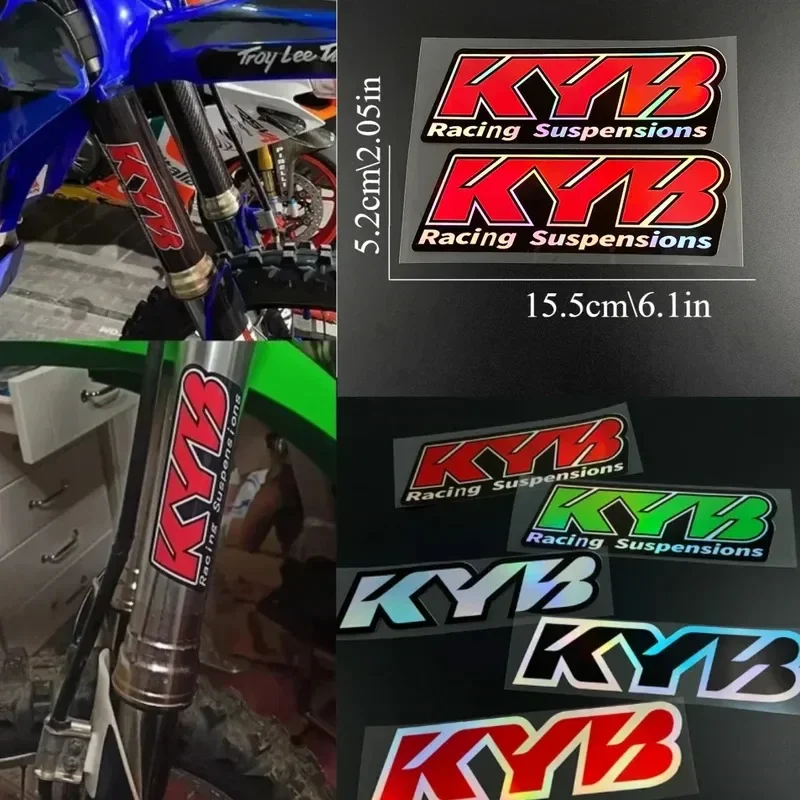 2PCS KYB Racing Suspension Vinyl Stickers Decals for Yamaha Honda Suzuki KTM Kawasaki Benelli Motorcycle Fork Decor Accessories