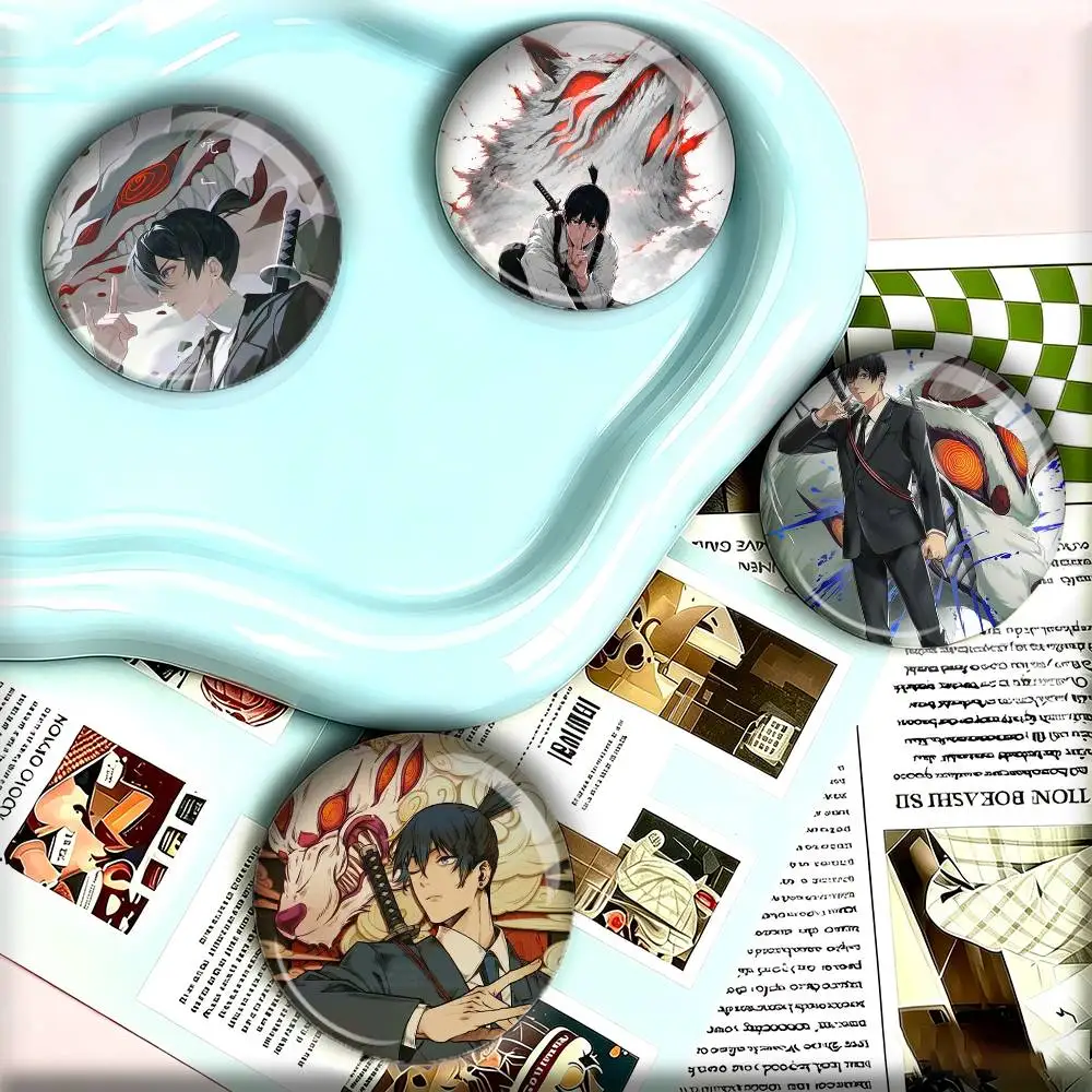 Anime C-Chainsaw Man A-Aki Hayakawa  25 32 44 58 75mm Badges Personalized Round Brooches Pins Accessory Gift