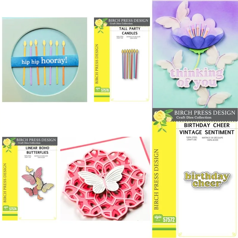 Happy Birthday Cheer Beauty Metal Die Cutting 2025 New DIY Die Molds Scrap Booking Paper Making Cuts Crafts Big Die Handmade