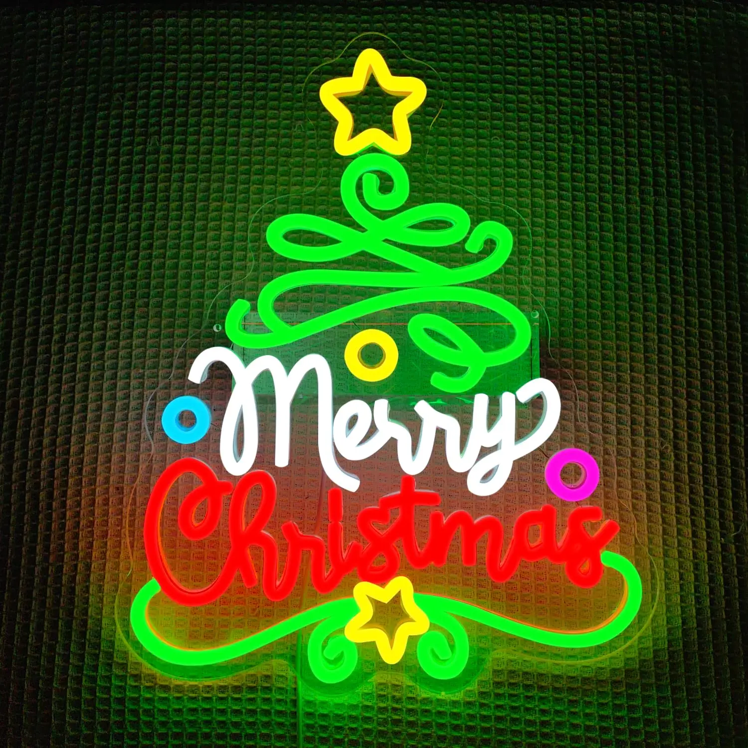 Merry Christmas Tree Neon Sign for  Wall Decor Colorful Dimmable LED Light for Home Holiday Party Family Kids Xmas Gifts Decor