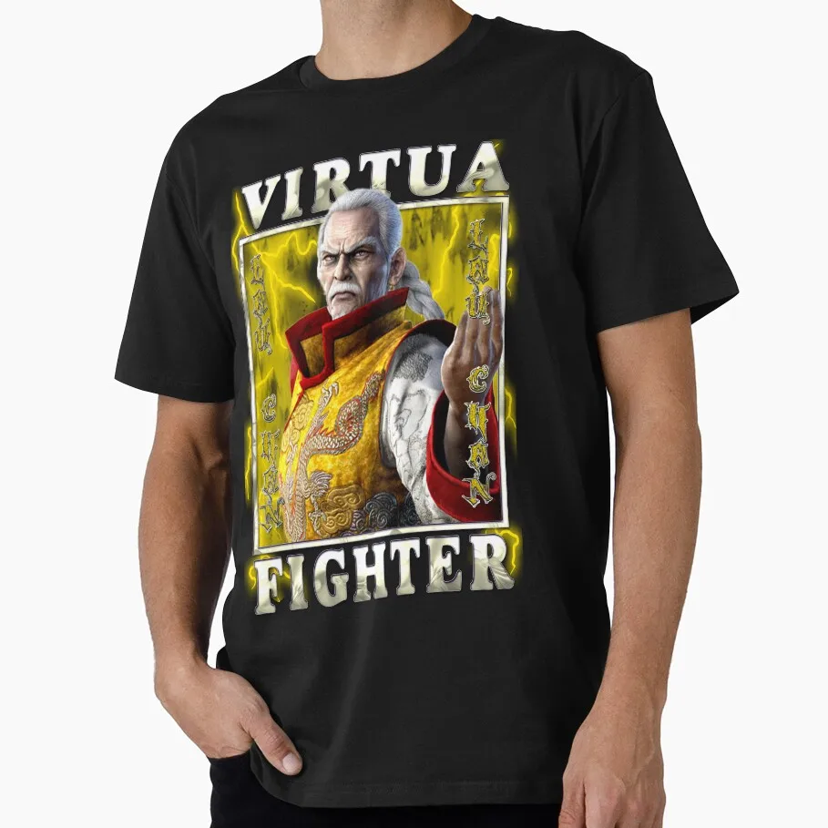 Tiger swallow fist Lau Chan VF5 0708 Retro Arcade Game Virtua Fighter 2 Gift T shirt Unisex Gamer Tee Video game Graphic clothes