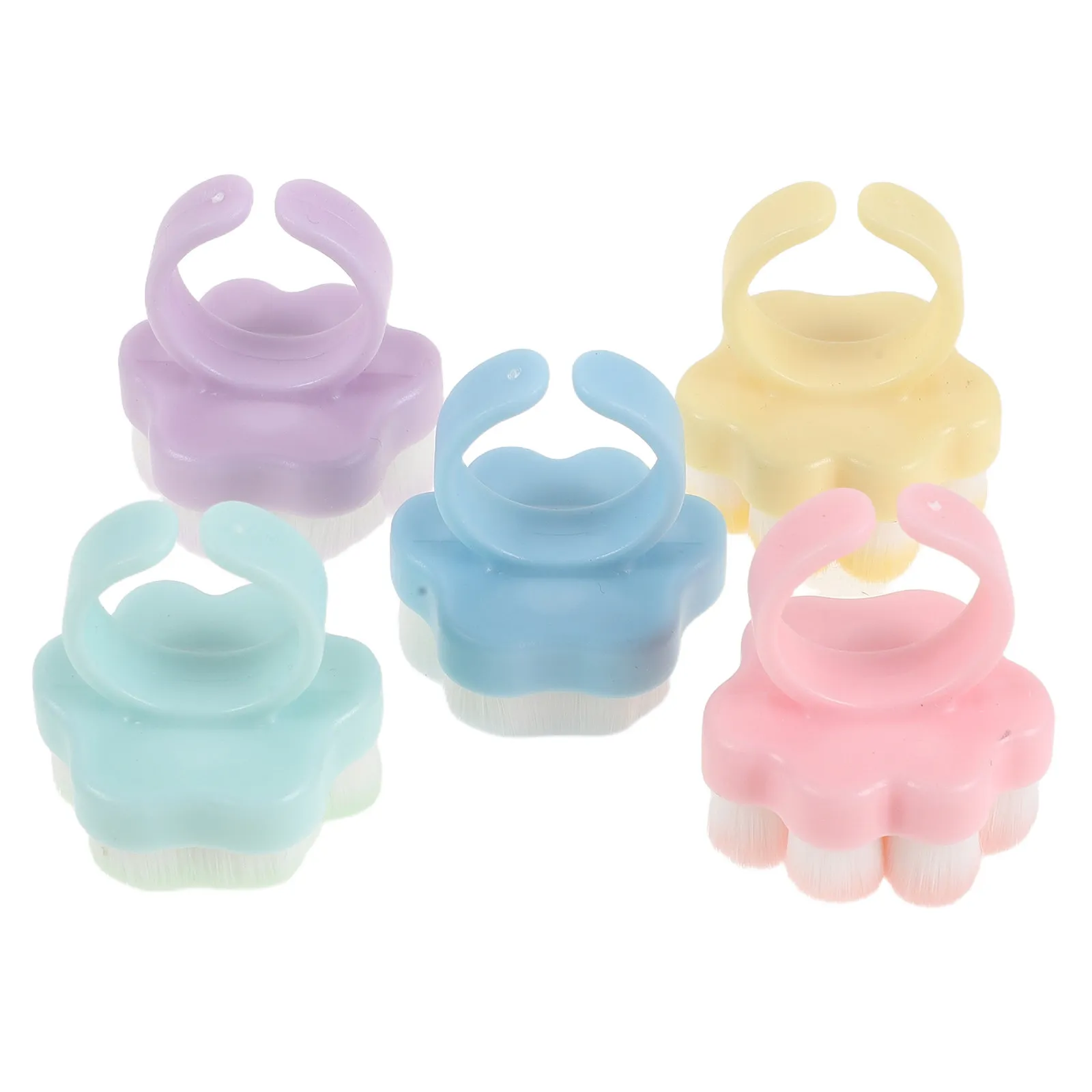 

5Pcs Professional Nail Dust Brush Loop Handle Vibrant Colors Bristles for Nail Art Clean Up Dusting Manicure Prep