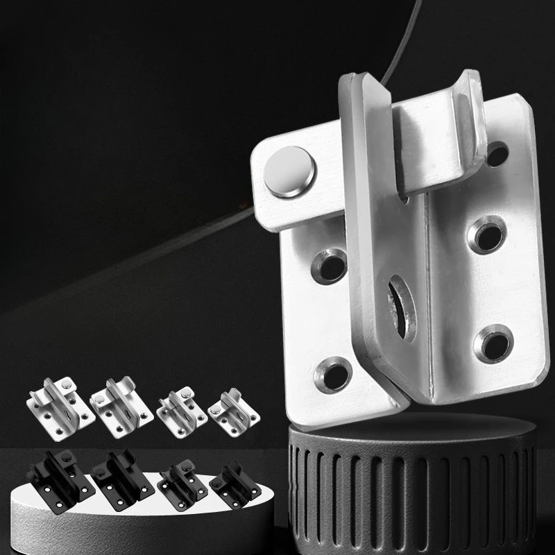 

1set Stainless Steel Latch Security Door Bolt Surface Mounted Hasp Lock for Iron Door Cabinet Gate Sliding Door Lock