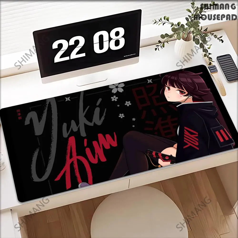 

Anime Mask Girl Mouse Pad YUki Aim Gaming Speed Mouse Mat Game Premium Mousepad Gamer E-Sports Desk Mat Computer Keyboard Mats