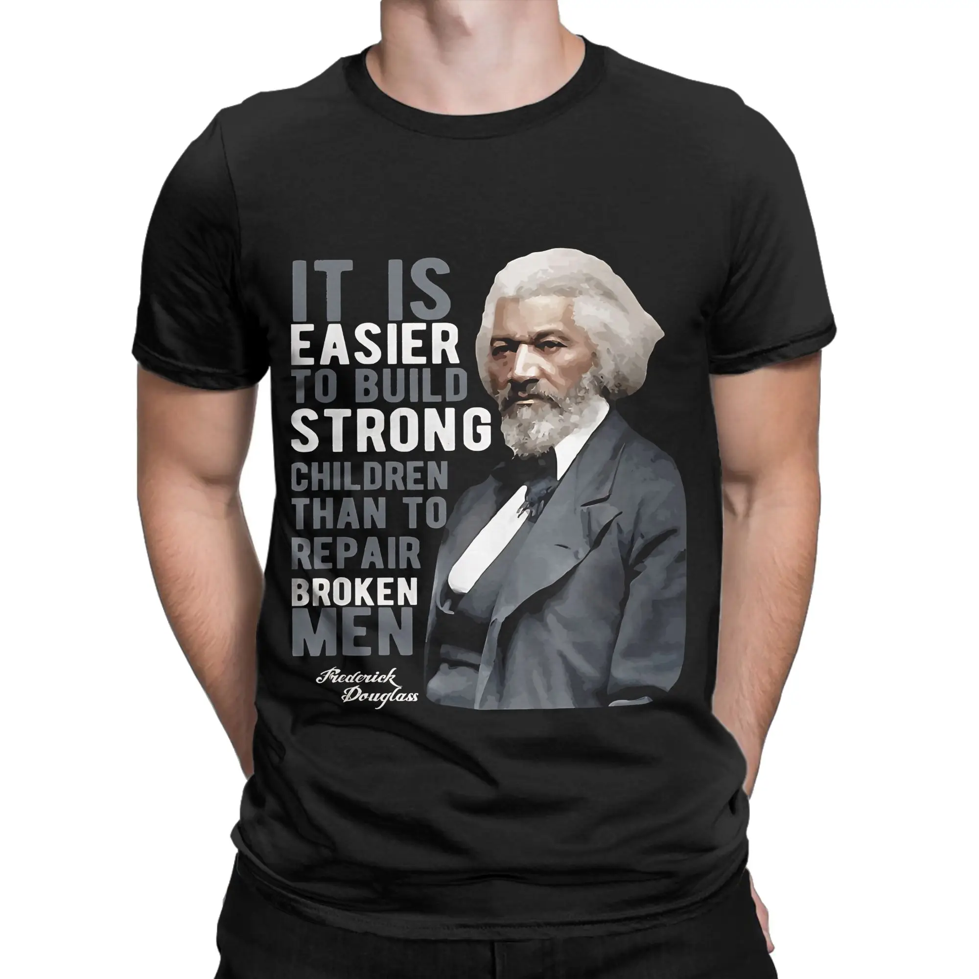Frederick Douglass poster painitng Funny Graphic 100% Cotton T-Shirt Frederick Douglass Tees Tops For Men