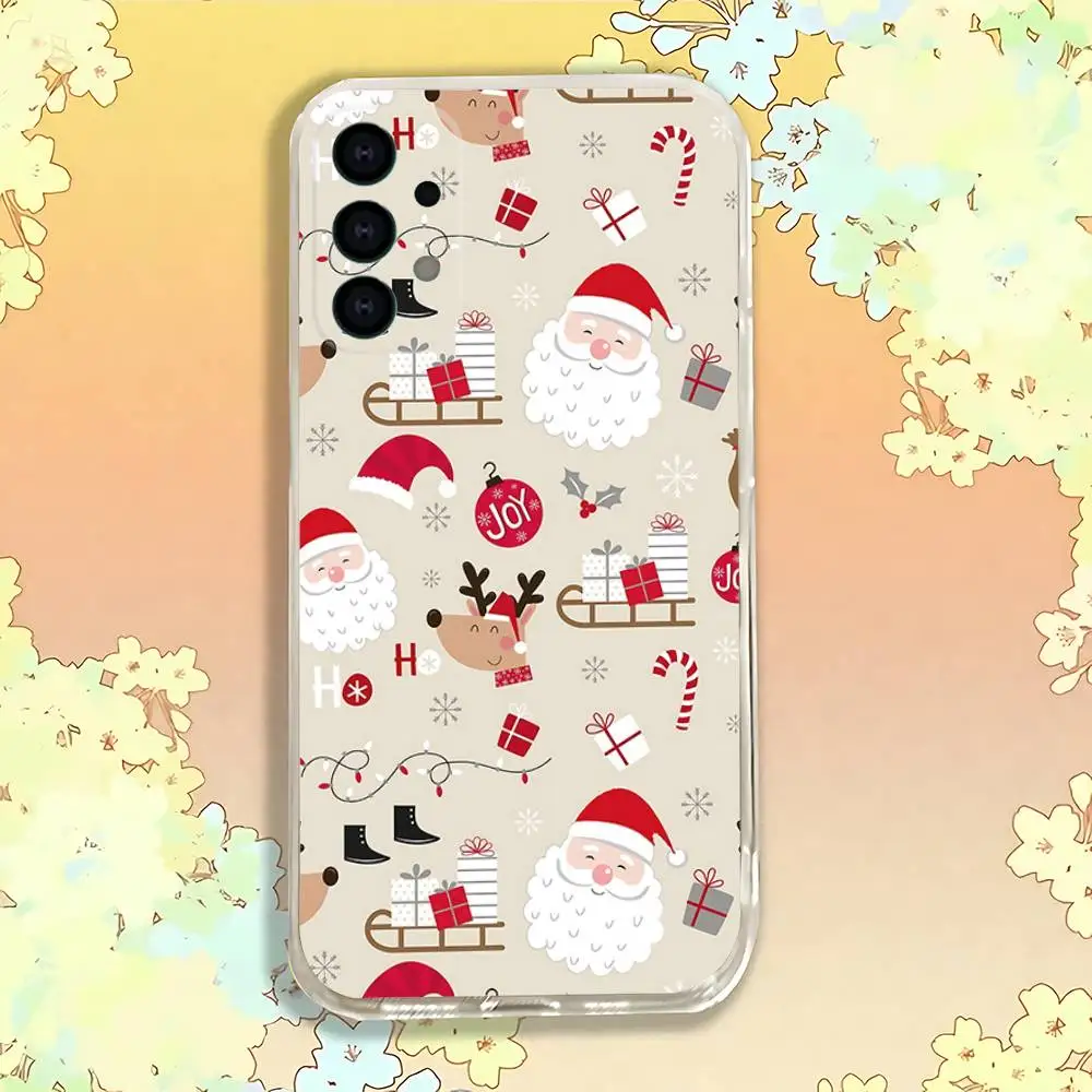 Funda de teléfono con regalos de Navidad de Papá Noel para Samsung S30,S25,S24,S23,S21,S22,S20,S10,5G,FE,lite,PIus, funda Ultra transparente
