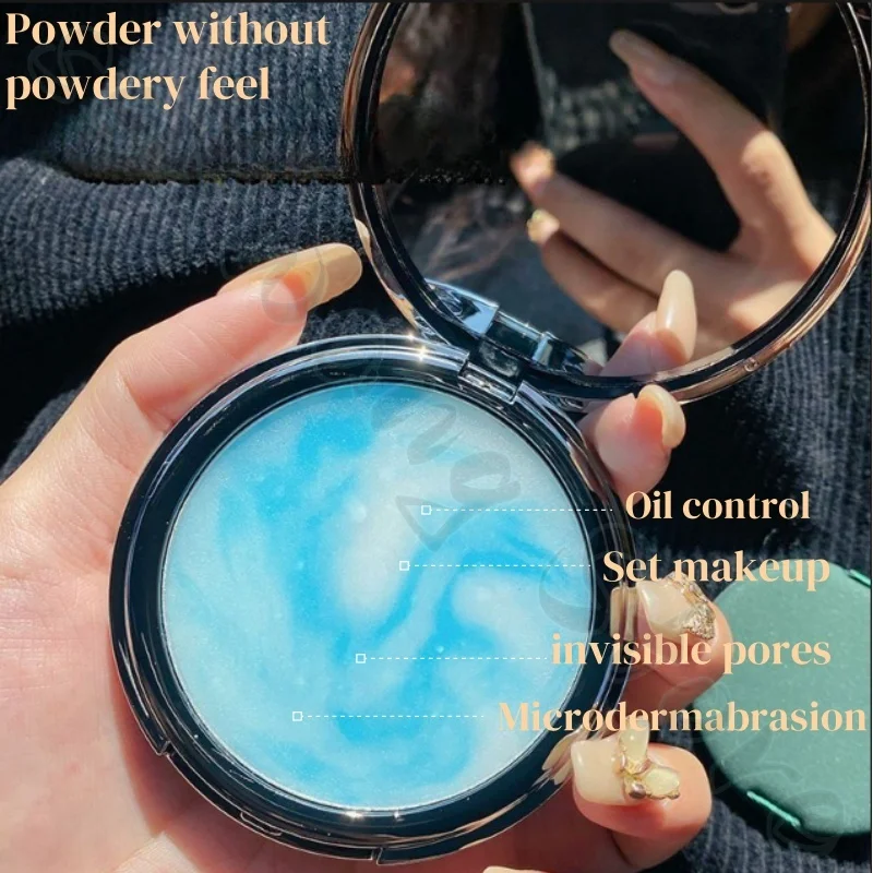 Touch-up powder, waterproof, oil-controlling, long-lasting makeup fixing, improving stuck powder mottled matte microdermabrasion