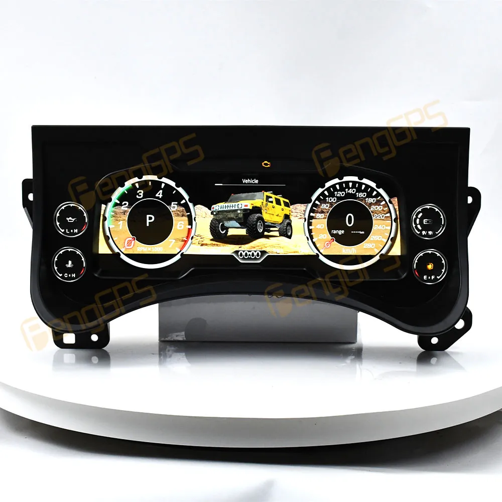 

12,3-дюймовый цифровой кластерный одометр, экран для Hummer H2 2003-2009, ЖК-дисплей, приборная панель, виртуальный измеритель скорости кабины, приборная панель автомобиля