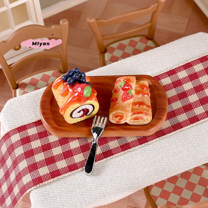 2 unids/set de pastel en miniatura, modelo de postre para casa de muñecas, decoración de cocina, accesorios para casa de muñecas, juguetes de comida para juego de imitación